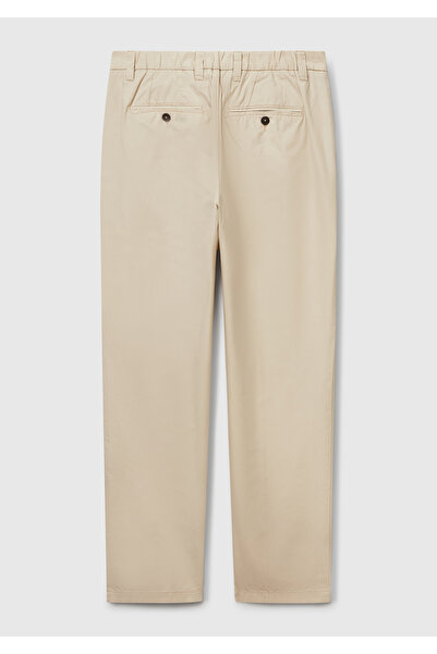 United Colors of Benetton Erkek Taş Rengi %100 Koton Paraşüt Kumaş Slim Fit Chino Pantolon