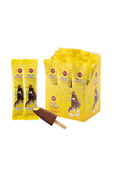 Elit Çikolata Dondurma Çubuğunda Muz Krema Dolgulu Sütlü Çikolata 30g (15X30G...
