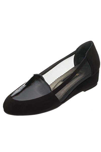 İriadam 41-42-43-44 Numaralarda K8518 Siyah Süet Rugan Detaylı Fileli Feta Öz...