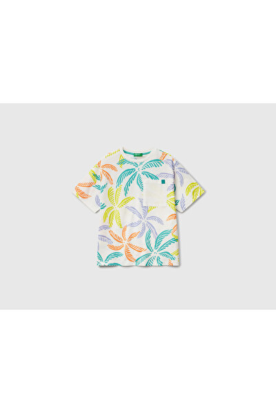 United Colors of Benetton Αγόρι πολύχρωμο μπλουζάκι με μοτίβο με λεπτομέρεια ...