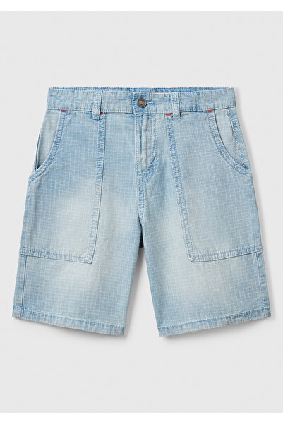United Colors of Benetton Bermude din denim deschis pentru băieți, cu buzunar...