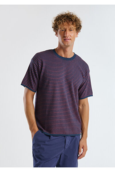 United Colors of Benetton Ανδρικό μπλουζάκι Navy Blue Mix 100% βαμβακερό κοντ...