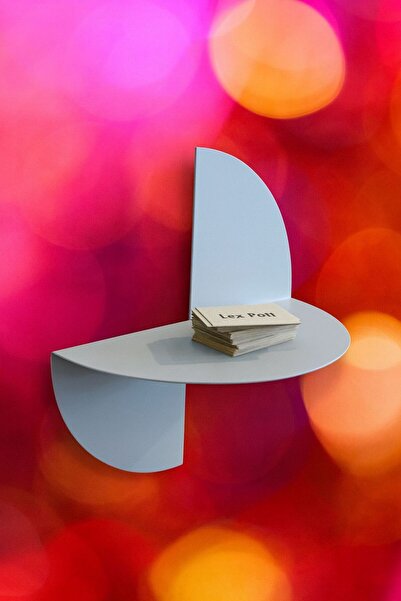 VENON Egzotik BEYAZ Metal Yar Duvar Rafı – Dekoratif Half Moon Shelf – Modern Çelik Raf