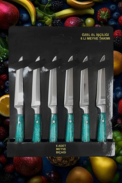 bha Yatağan Epoksi-Cut Premium 6 Parça Meyve Bıçak Seti cam göbeği