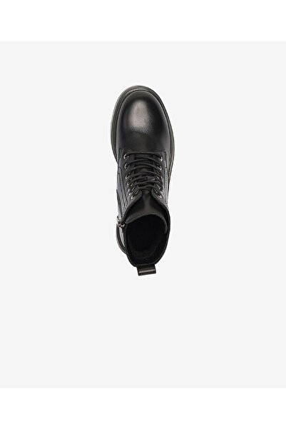 Greyder Kadın Siyah Hakiki Deri Military Bot 4K2UB59183