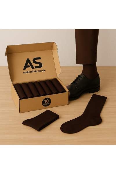 AtelierulDeSosete Box of Cotton Socks, 10 Pairs for Men "EXTRA FINE Model"