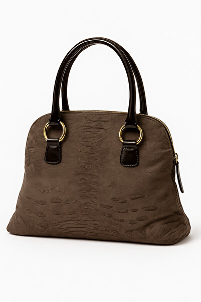 Deriderim Clora Genuine Leather Brown Handle Bag