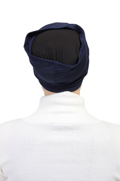 TRModam Căciulă practică pentru hijab – cu sistem de prindere, anti-alunecare, respirabilă, utilizare în toate anotimpurile - Albastru închis