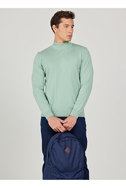 ALTINYILDIZ CLASSICS Altınyıldız Classics Yarım Balıkçı Yaka Standart Su Yeşili Erkek Kazak 4A4924100057