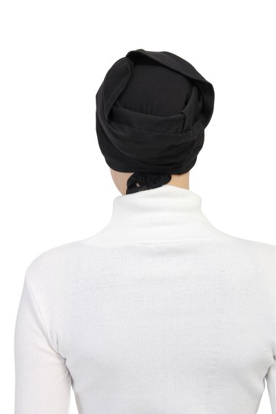 TRModam غطاء رأس عملي للحجاب – قابل للارتداء، غير قابل للانزلاق، قابل للتنفس، للاستخدام في جميع الفصول - أسود
