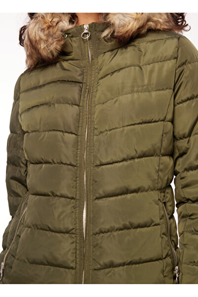ONLY Yeşil Kadın Mont ONLELLAN QUILTED HOOD JACKET CC OTW