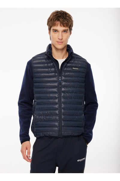 Discovery Expedition Lacivert Erkek Dik Yaka Basic Kapitone Yelek D3WM-YLK5