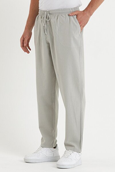 COMBİNE MİCHAİL Gray Color Men's Linen Trousers 1480