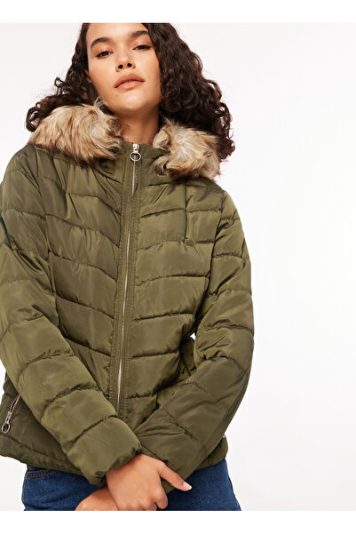 ONLY Yeşil Kadın Mont ONLELLAN QUILTED HOOD JACKET CC OTW