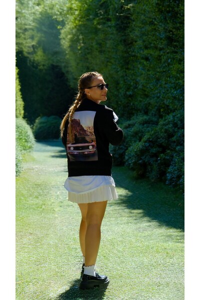 The Champ Clothing سويت شيرت كبير الحجم للجنسين مطبوع عليه نمر الصحراء باللون...