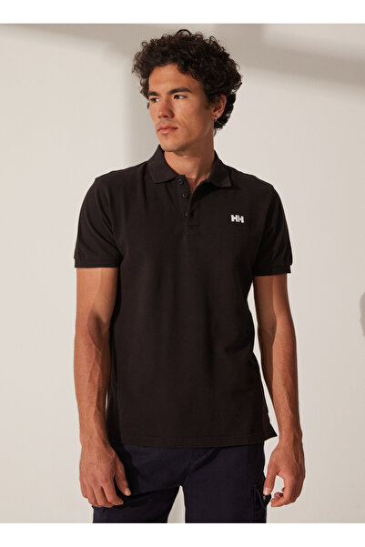 Helly Hansen Siyah Erkek Polo Yaka Polo T-Shirt TRANSAT POLO