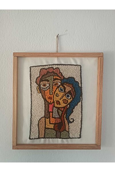 OgiPaint Soyut Aşıklar Figürlü El Yapımı Bohem Punch Tablo