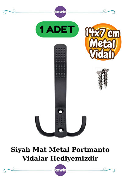 Kawin 1 Adet Noktalı Portmanto Askı Vestiyer Duvar Dolap Askısı Siyah Mat Met...