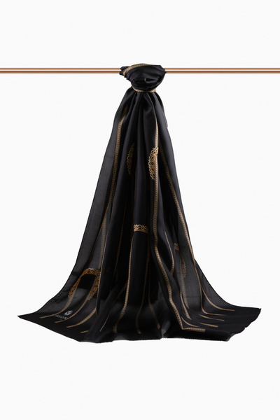 Vissona 100% ΜΕΤΑΞΩΤΗ ΖΩΝΗ ΜΑΥΡΟ - ΧΡΥΣΟ ΧΡΩΜΑ ΣΑΛΙ