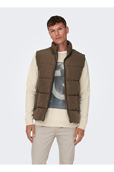 Only & Sons Bordo Erkek Yelek 22022232_ONSMELVIN LIFE PUFFER VEST