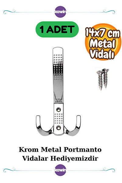 Kawin 1 Adet Noktalı Portmanto Askı Vestiyer Duvar Dolap Elbise Askısı Krom M...