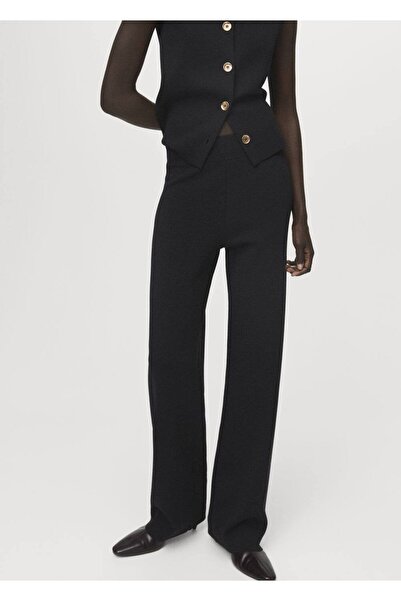 MANGO Woman Beli lastikli triko pantolon