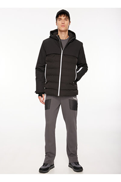 Discovery Expedition Siyah Erkek Kapüşon Yaka Basic Kapitone Mont D3WM-MNT8
