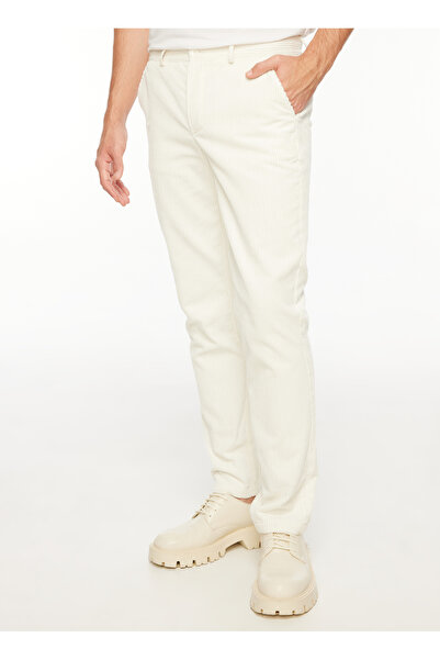 Fabrika Kırık Beyaz Erkek Normal Chino Pantolon F3WM-PNT168