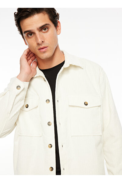 Fabrika Basic Gömlek Yaka Düz Ekru Erkek Gömlek F3WM-GML169