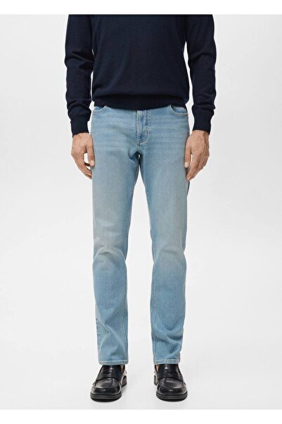 MANGO Man Jan yıpranmış görünümlü slim fit jean pantolon