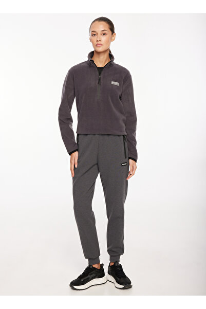 New Brand Discovery Expedition Antrasit Kadın Fermuarlı Düz Polar Sweatshırt ...