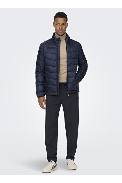 Only & Sons Звичайний синій чоловічий піджак ONSCARVEN QUILTED PUFFER OTW NOOS
