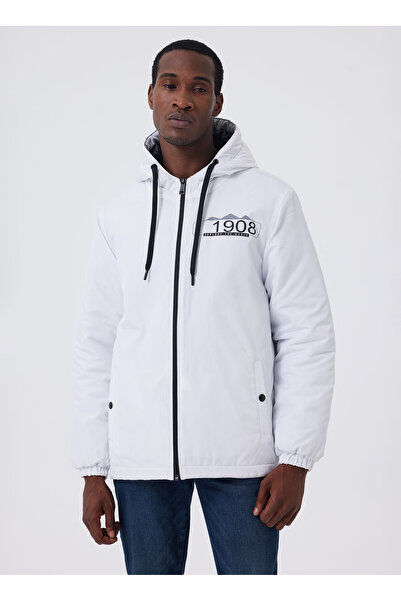 Lee Cooper معطف رجالي أبيض 241 LCM 232012 STAY WHITE