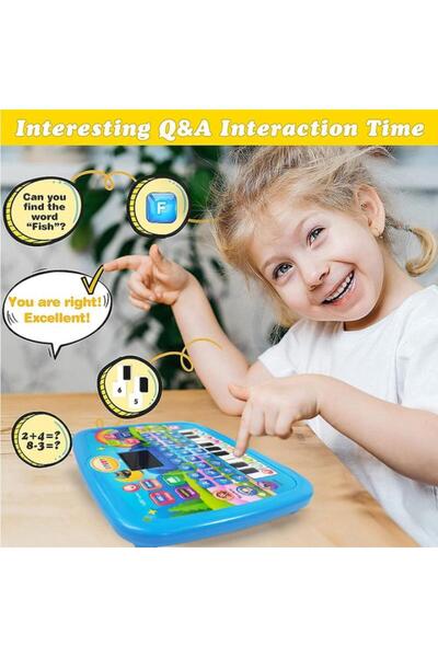 OEM Tabletă educațională, Sunmostar, Muzică, Alfabet, 2 ani+, albastră