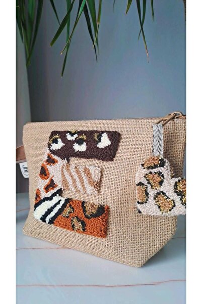 BACKHOME Makyaj Çantası, clutch , El Çantası, punch(panç), el emeği