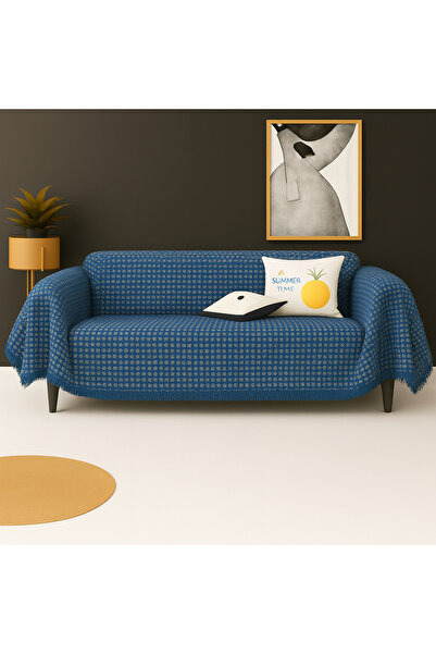 rellhome Şal de canapea texturat din bumbac 170x350 cm dimensiune Battal – pătură TV cu franjuri şi husă decorativă pentru canapea