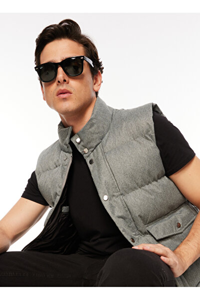 Fabrika Düz Gri Erkek Yelek F3WMYLK110