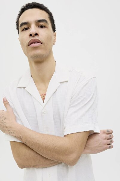 Jack & Jones Ανδρικό πουκάμισο Jjematteo Resort Ss Sn 12269636-Λευκό