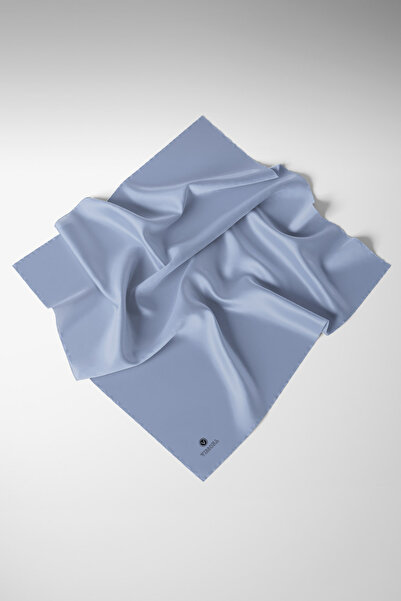 Vissona Viskon Twill İpek Az Hatalı Mavi Renkli 90x90 Düz Eşarp Dikim Şekli :...