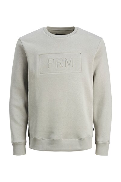 Jack & Jones Bisiklet Yaka Gri Erkek Sweatshırt 12241106_JPRBLABLAKE SWEAT CR...