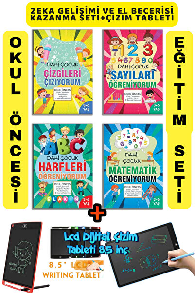 GÖNÜL YAYINCILIK Zeka Geliştiren 4-6 Yaşa Uygun Okul Öncesi Eğitim Seti+Lcd Ç...