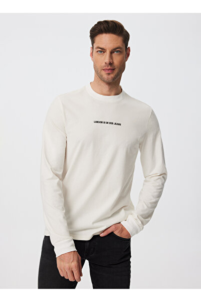 Lee Cooper Чоловіча футболка з розрізом на комірі 241 LCM 242003 DENY KIRIK BEYAZ