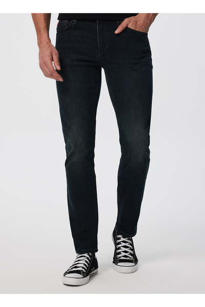 Lee Cooper Ανδρικό τζιν παντελόνι κανονικής μέσης λεπτής εφαρμογής 241 LCM 121035 JAGGER FERB CAB DARK