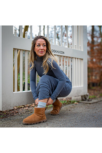 Bambuleyyo Çorap Kadın Yün Ve Kaşmir Çorap Bordo Ve Açık Mavi - 2'li Paket