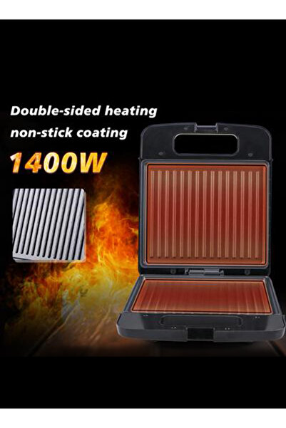 REFURA شواية 4 شرائح وصانعة سندويشات مع مؤشر مزدوج، وتحكم في درجة الحرارة، وصينية تنقيط قابلة للإزالة