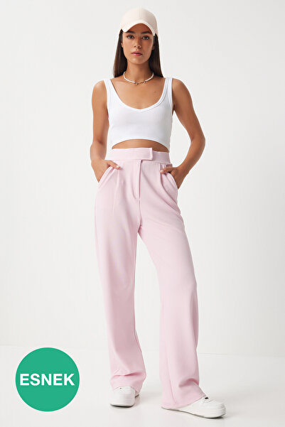 Lovelyİstanbul Beli Cırtlı Rahat Palazzo Pantolon Pembe Lrv0003
