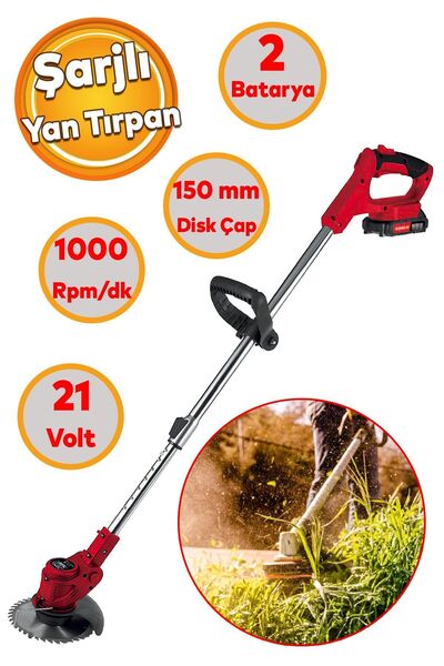 Rodex RDX9022 Çift Akülü Şarjlı Kenar Ot Çalı Çim Biçme Tırpan Makinesi (24 V)
