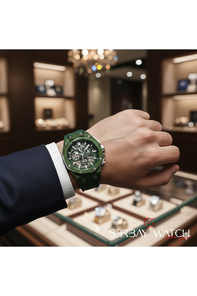 Quantum Hng1097.075 Men's Wristwatch |   47mm, Chronograph, Dark Green Sport Design