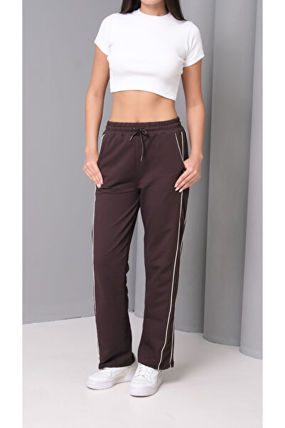 Ergün Γυναικείο παντελόνι με φαρδιά εφαρμογή ριγέ Premium βαμβακερό παντελόνι με 2 κλωστές