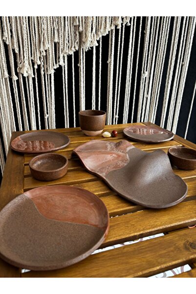 Home El Yapımı Seramik Aperitif Sunum Tabağı - Adet